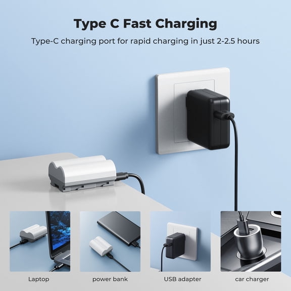 K&F CONCEPT 2400mAh NP-W235 Camera Battery, 2-Pack USB-C Battery with 2.5H Fast Charging Compatible with Fujifilm X-T5, X-T4, X-S20, X-H2, X-H2S, GFX 100S, GFX 50S II