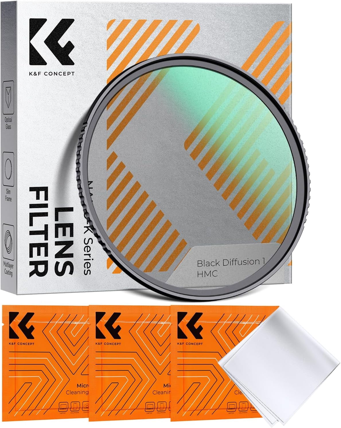 Diffusion Water Filter K&F CONCEPT 55mm Black Diffusion 1 Filter Mist Cinematic Effect Filter ...
