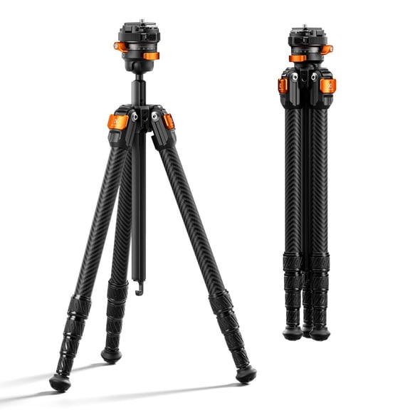 K&F CONCEPT 60" Carbon Fiber Travel Tripod for Camera, 2.0lb Ultra-Lightweight with Flexible Center Axis, Low Profile 360 Pan Tilt Ball Head, Arca QR Plate, Max Load 13.2lb