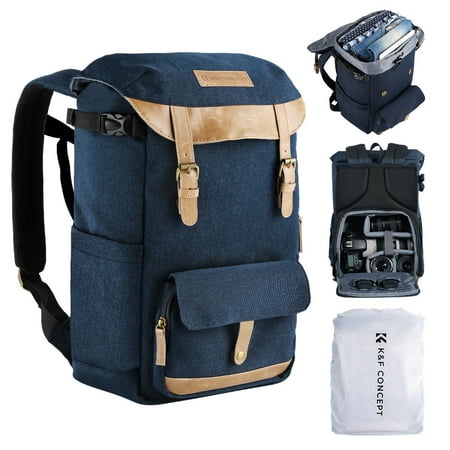 K&F CONCEPT Camera Backpack Large Capacity Waterproof Bag with 15.6 Inch Laptop Compartment Rain Cover for Male and Female Photographers Multi-Functional