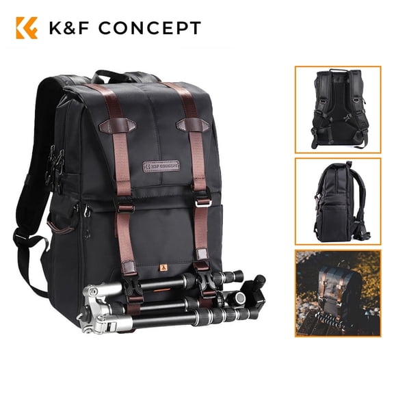 K&F CONCEPT Lightweight Camera Backpack, Professional Photography DSLR Camera Bag for Mirrorless/Tripod, Outdoor Bag for Travel
