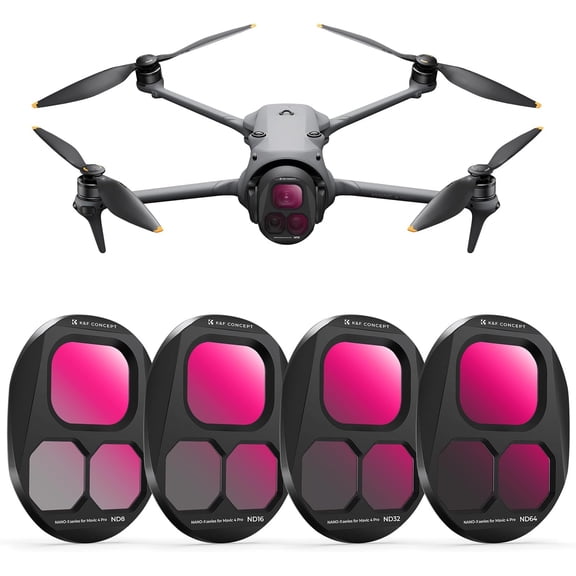 K&F CONCEPT ND Filter Set Compatible with DJI Mavic 4 Pro, 4 Pack ND8 ND16 ND32 ND64 Neutral Density Light Reduction Filter Drone Lens Accessory, Multi Coated HD Optical Glass