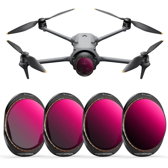 K&F CONCEPT Upgrade 4 Pack ND/PL Filter Set Compatible, ND8/PL ND16/PL ND32/PL ND64/PL,Neutral Density Polarizer Multi Coated HD Glass Accessories