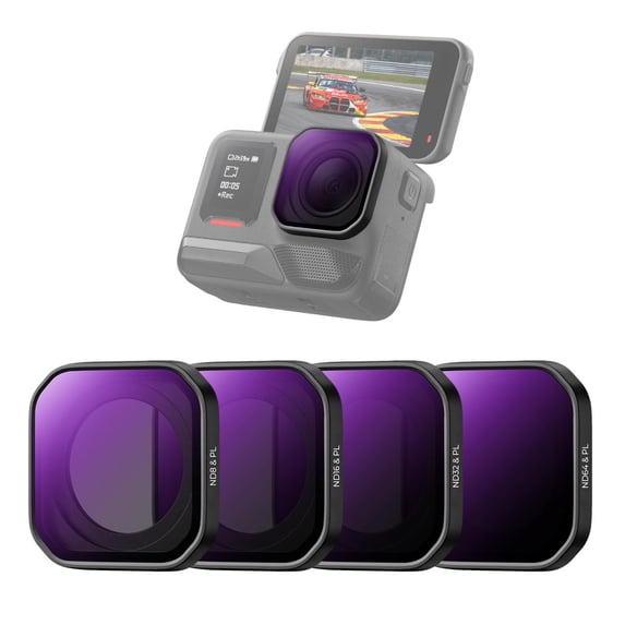 K&F CONCEPT Upgrade Screw on ND/PL Filter Set Compatible with Insta360 Ace Pro 2, ND8/PL+ND16/PL+ND32/PL+ND64/PL, Neutral Density Polarizing Action Camera Accessories