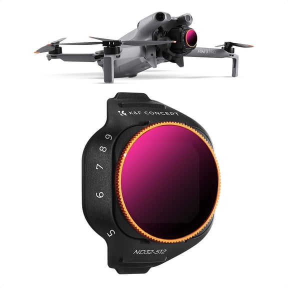 K&F CONCEPT Variable ND Filter, ND32-512 5-9 Stops Multicoated HD Optical Glass Lightweight Drone Camera Lens Accessories