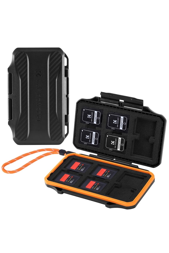 24 Slots SD Card Holder Memory Card Case, Water-Resistant Shockproof Memory Card Storage Carrying Case for 12 SD SDXC SDHC Cards, 12 CFexpress Type A Cards