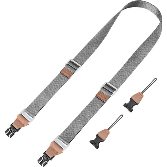 K&F CONCEPT 32mm Camera Neck Strap for Photographers Camera Strap Quick Release Clip Adjustable Sling Strap, Grey