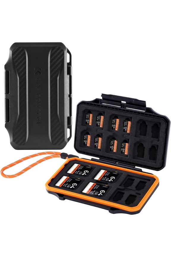 36 Slots SD Micro SD Memory Card Case, Water-Resistant/Anti-Shock Card Carrying Storage Box for 24 Micro/12 SD SDXC SDHC TF Cards