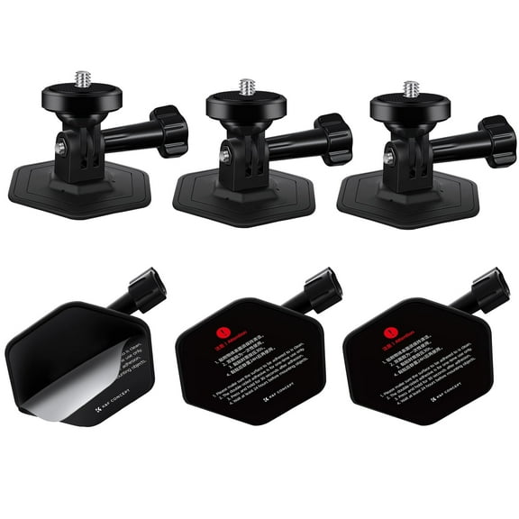 K&F Concept 3Pack Flexible Adhesive Helmet Mount for GoPro Hero 13/12/11/10/9/8/7, DJI Osmo Action 3/4/5 Pro, Insta360 X5 X4 X3 Flat Curved Surfaces Sticky Mount, Action Camera Accessories
