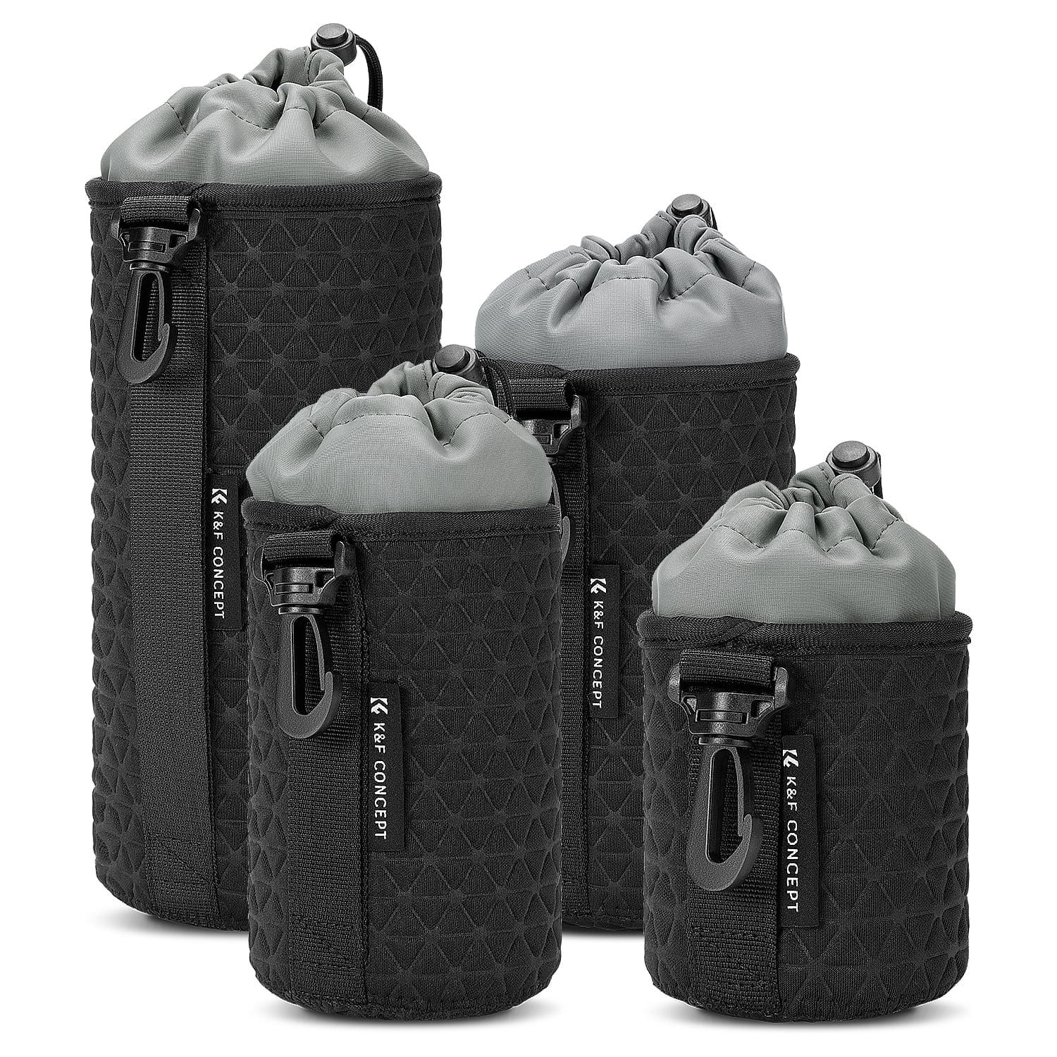 K&F CONCEPT 4 Pack Camera Lens Pouch Case, Protective Lens Bag for ...