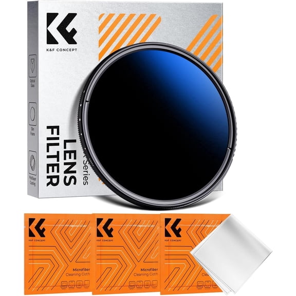 K&F CONCEPT 49mm Variable ND2-2000 (1-11 Stops) ND Camera Lens Filter-18 Multi-Coated Adjustable Neutral Density Filter with 3 Vacuum Cleaning Cloths (K-Series)