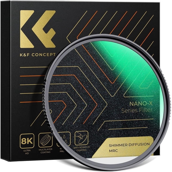 K&F CONCEPT 58mm Shimmer Diffusion 1 Filter Optical Glass Glimmer Effect Filter for Camera Lens Nano-X Series