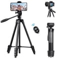 thumbnail image 1 of K&F CONCEPT 60" Ultra Lightweight Photography Tripod, Portable Travel Camera Tripods with Remote and Cellphone Holder, 360° Panorama, Cold Shoe Interface, 1 of 9