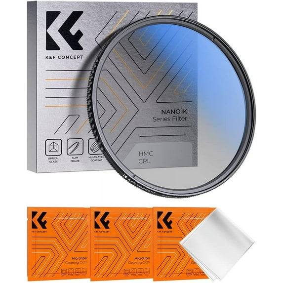 K&F Concept 62mm Circular Polarizer Optical Glass Lens Filter Ultra-Slim 18 Multi-Layer Coatings Circular Polarizing Filters for Camera Lens (K Series)