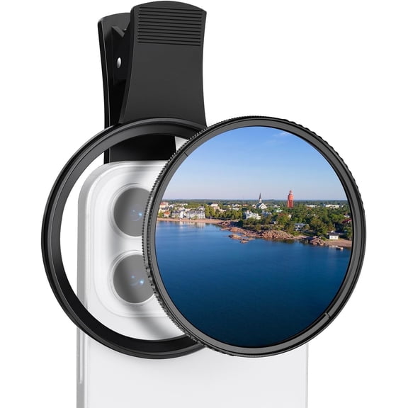 K&F CONCEPT 67mm Clip-on CPL Phone Camera Lens Filter Kit, Circular Polarizer Polarizing Filter Compatible with iPhone 16 15 14 13 12 11