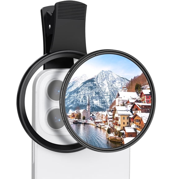 K&F CONCEPT 67mm Clip-on ND2-32 Phone Camera Lens Filter Kit, Multi-Coated Variable Neutral Density Light Reduction Filter Compatible with iPhone 16 15 14 13 12 11 and Other Smart Phone