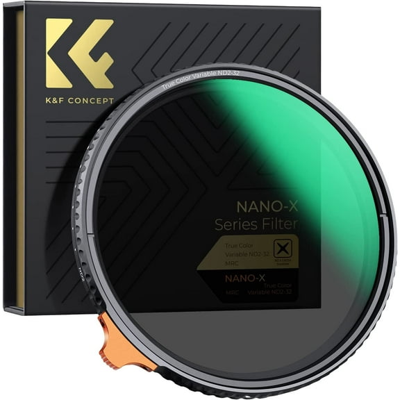K&F Concept 72mm True Color Variable ND2-32 (1-5 Stops) ND Lens Filter, Adjustable Neutral Density Filter with 28 Multi-Layer Coatings for Camera Lens