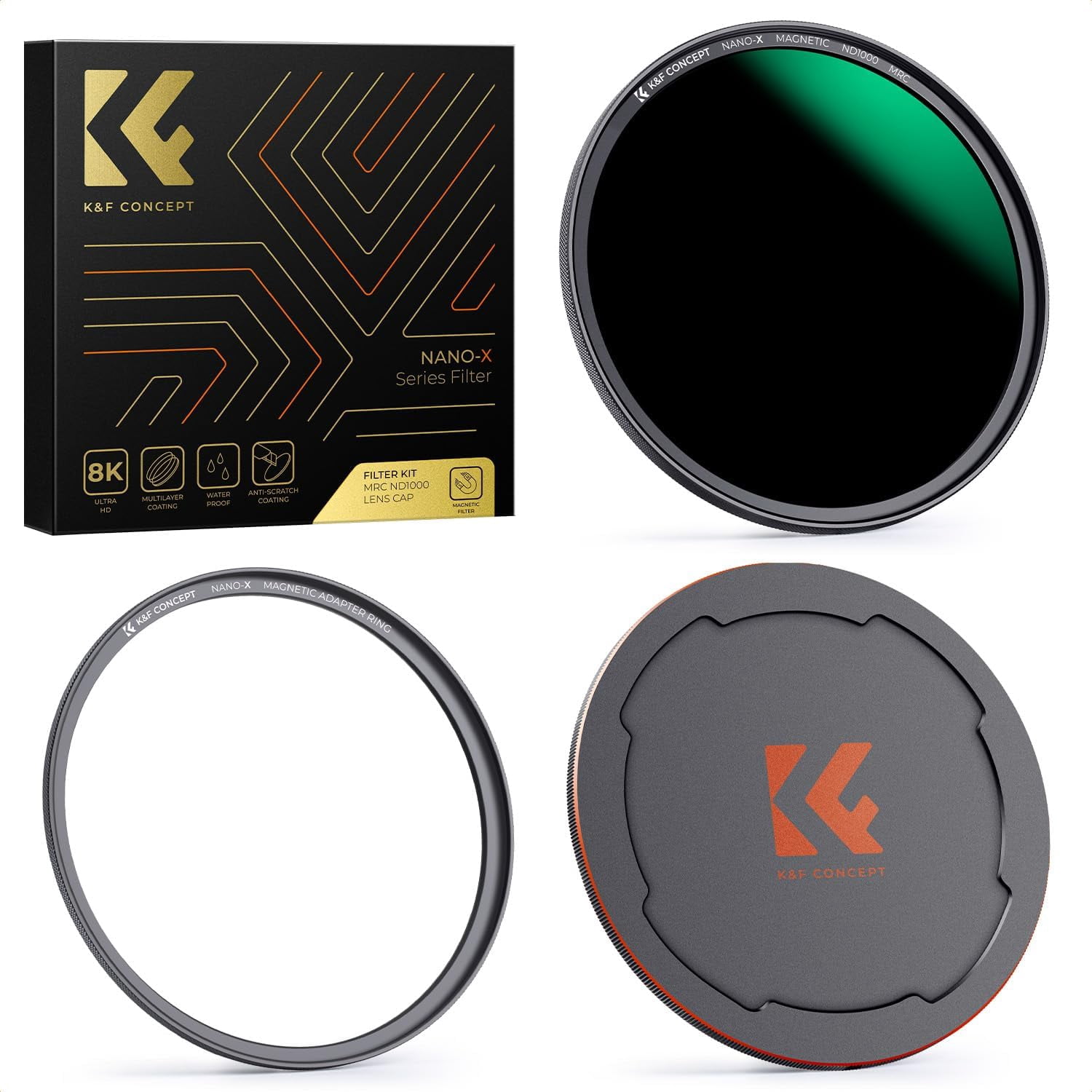77mm Magnetic Camera Lens Filter Kit (5-Piece) - UV, CPL, ND64, ND1000 & Adapter Ring