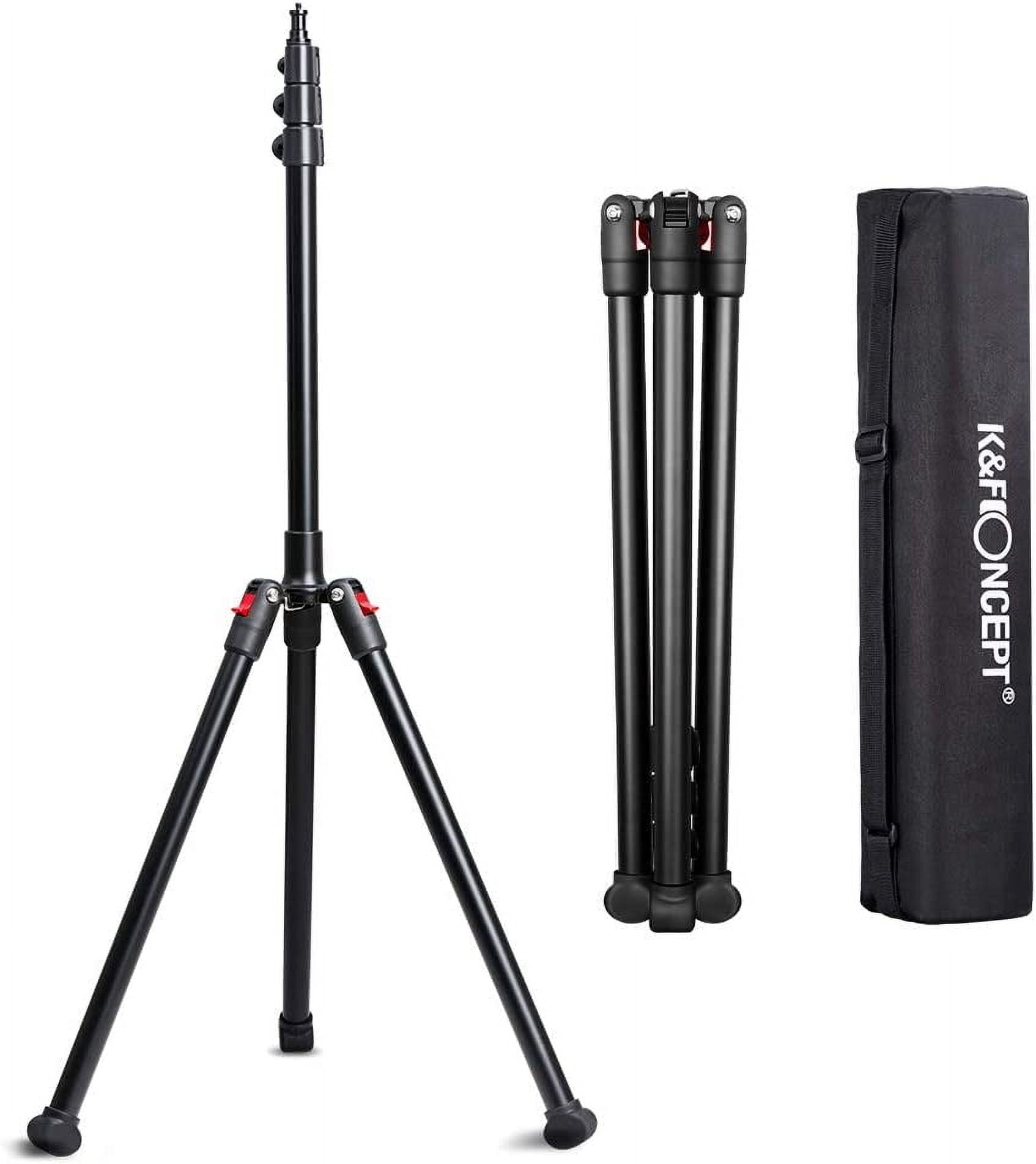 K＆F Concept Video Tripod,Lightweight Travel Tripod with 3-Way Swivel Pan Tilt Head Load 3kg/6.6 lbs,Cellphone Holder Smartphone Clip Quick Release : K\u0026F CONCEPT Tripod for Camera，68\u0027\u0027 Carbon Fiber
