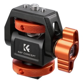 K&F CONCEPT Adjustable Camera Monitor Mount, Aluminum Camera Mount 360 Swivel 180 Tilt with Cold Shoe 1/4" Screw ARRI Anti-Twist Design for 5" & 7" Field Monitor DSLR Action Camera