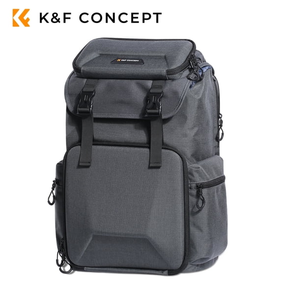 K&F CONCEPT Camera Backpack Bag with Laptop Compartment for DSLR/SLR Mirrorless,25L Camera Case for Camera/Lens/Tripod Parts-Grey