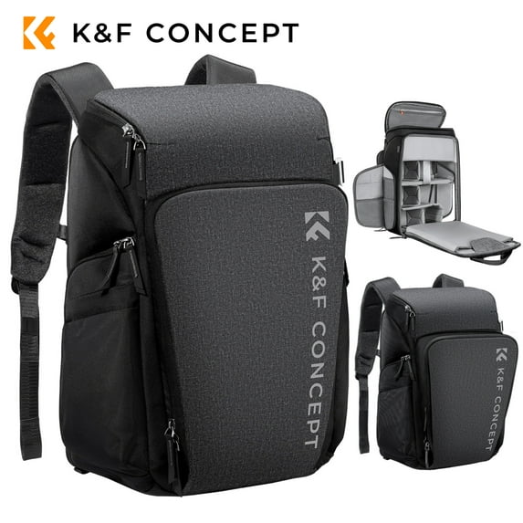 K&F Concept Camera Bags Backpack, Waterproof 25L Large Capacity Camera Case with Raincover for Travel, Photographers,15.6 Inch Laptop