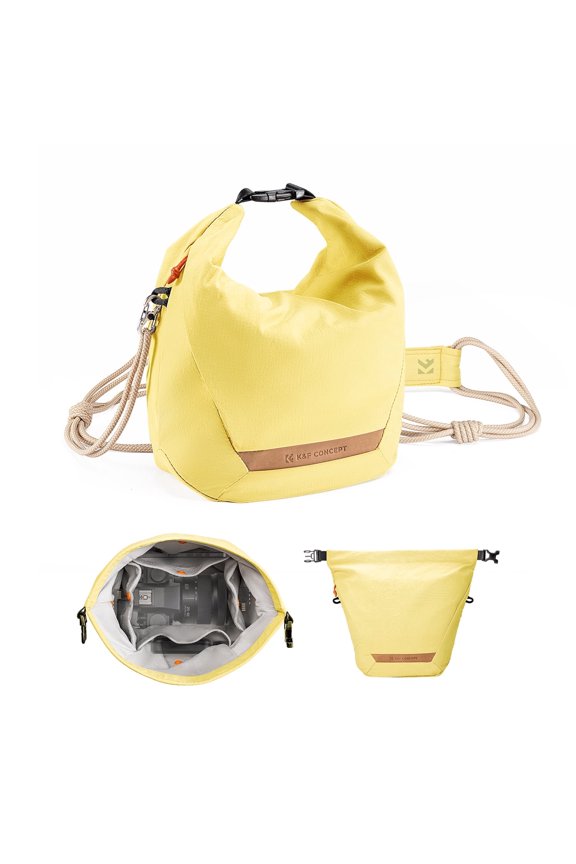 Camera Sling Bag Small Camera Compact Case Lightweight Crossbody, Handbag for Urban Street Photography, Yellow
