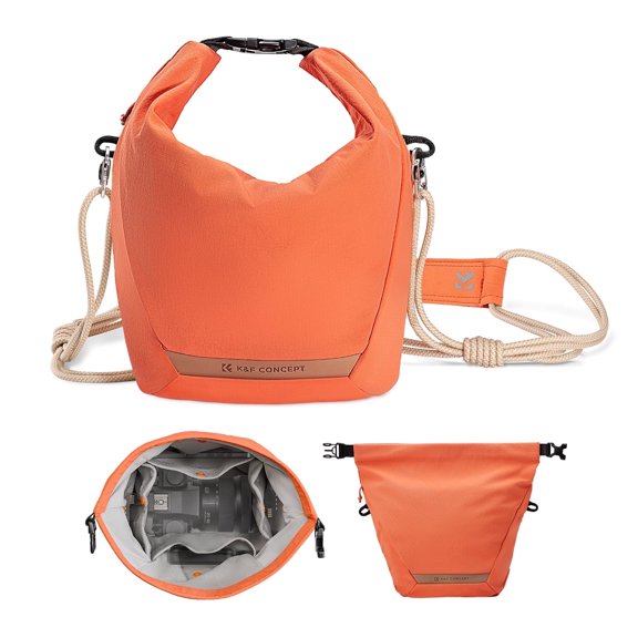 K&F CONCEPT Camera Sling Bag Small Camera Compact Case Lightweight Crossbody, Pouch Handbag for Urban Street Photography, Orange