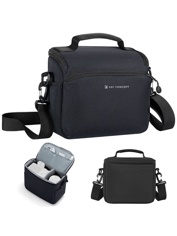 Camera Sling Bag, Small Crossbody Camera Case for DSLR/SLR, Cute Compact Shoulder Photography Bags for Men Women Photographers-Black