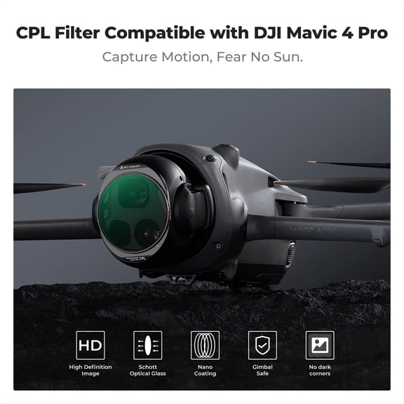 K&F CONCEPT Drone Filter Compatible with DJI Mavic 4 Pro CPL Filter Multi Coated HD Optical Glass/Aluminum Frame