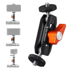 K&F Concept Dual Ball Heads Magic Arm, Articulating Mini Magic Arm with 1/4"-20 Screw, 360 Swivel Ball Head, Aluminum Alloy Camera Monitor Mount Arm for Camera, Light, Microphone, Monitor