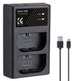 thumbnail image 1 of K&F Concept LP-E6/LP-E6N/LP-E6NH Camera Battery Charger, Dual Slot Type-C/Micro USB Charger for Canon EOS R5, R6, R, EOS 5D Mark IV, 5D Mark III, 5DS, 5DS R, 5D Mark II, 6D, 1 of 7