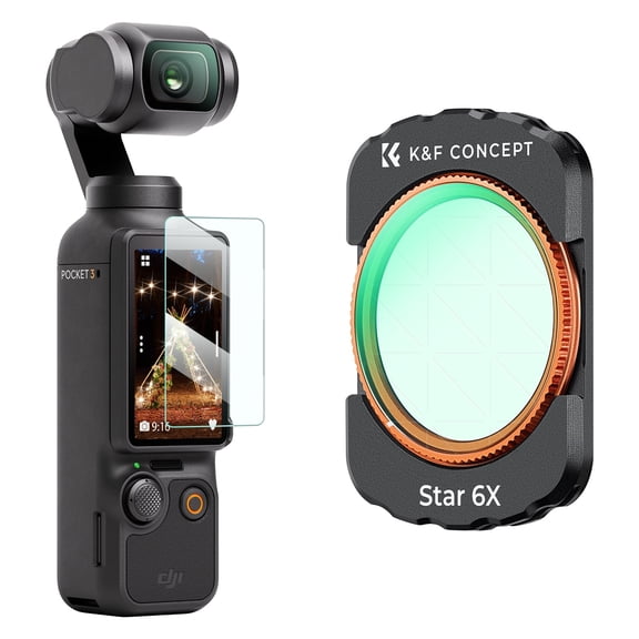 K&F CONCEPT Magnetic Star Filter, 6 Points Cross Screen Starburst Sparkling Effect Lens Filter, Optical Glass/HD/Multi-Coated Filters Compatible with DJI Osmo Pocket 3