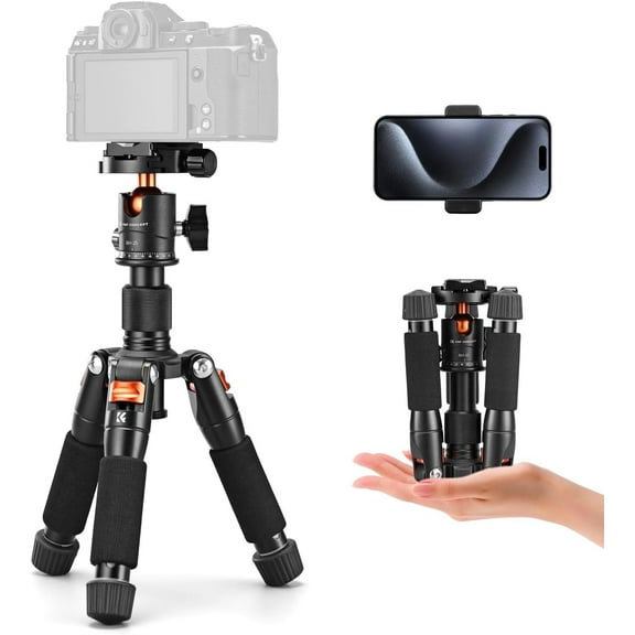 K&F Concept 20.5"/ 52cm Desktop Mini Tripod for Camera, with 360° Low Profile Ball Head, 1/4'' Screw Quick Release Plate, Load Capacity 6KG