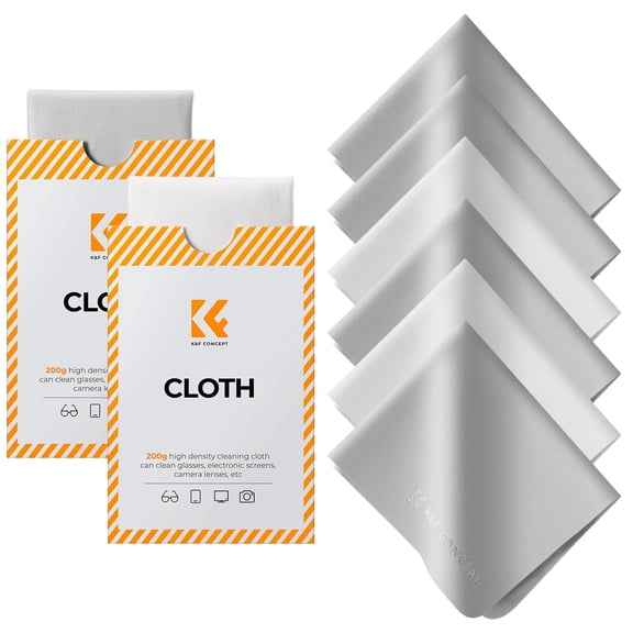 K&F Concept Premium Microfiber Cleaning Cloths, Lens Cleaning Cloth for Camera Lenses, Eyeglasses, Screens, Cameras, Tablets -Washable, 6 Pack, 6 x 7 inches