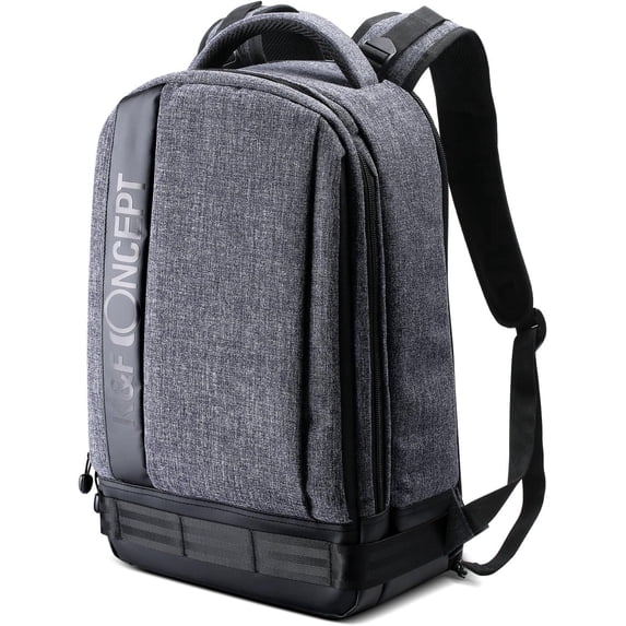K&F CONCEPT Professional Camera Backpack Large Size Photography Bag Compatible with Camera DSLR, 14.4'' Laptop,Tripod (Grey)