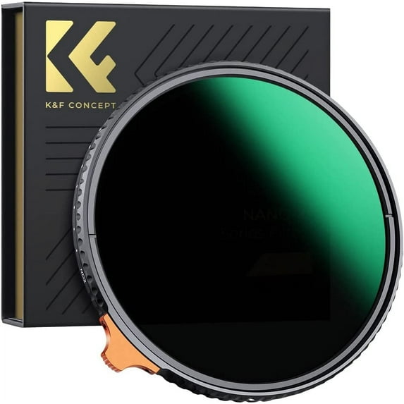 K&F CONCEPT 58mm Putter Variable ND Filter ND2-ND400 (1-9 Stops) 28 Multi-Layer Coatings Import AGC Glass Adjustable Neutral Density Filter for Camera Lens (Nano-x Series)