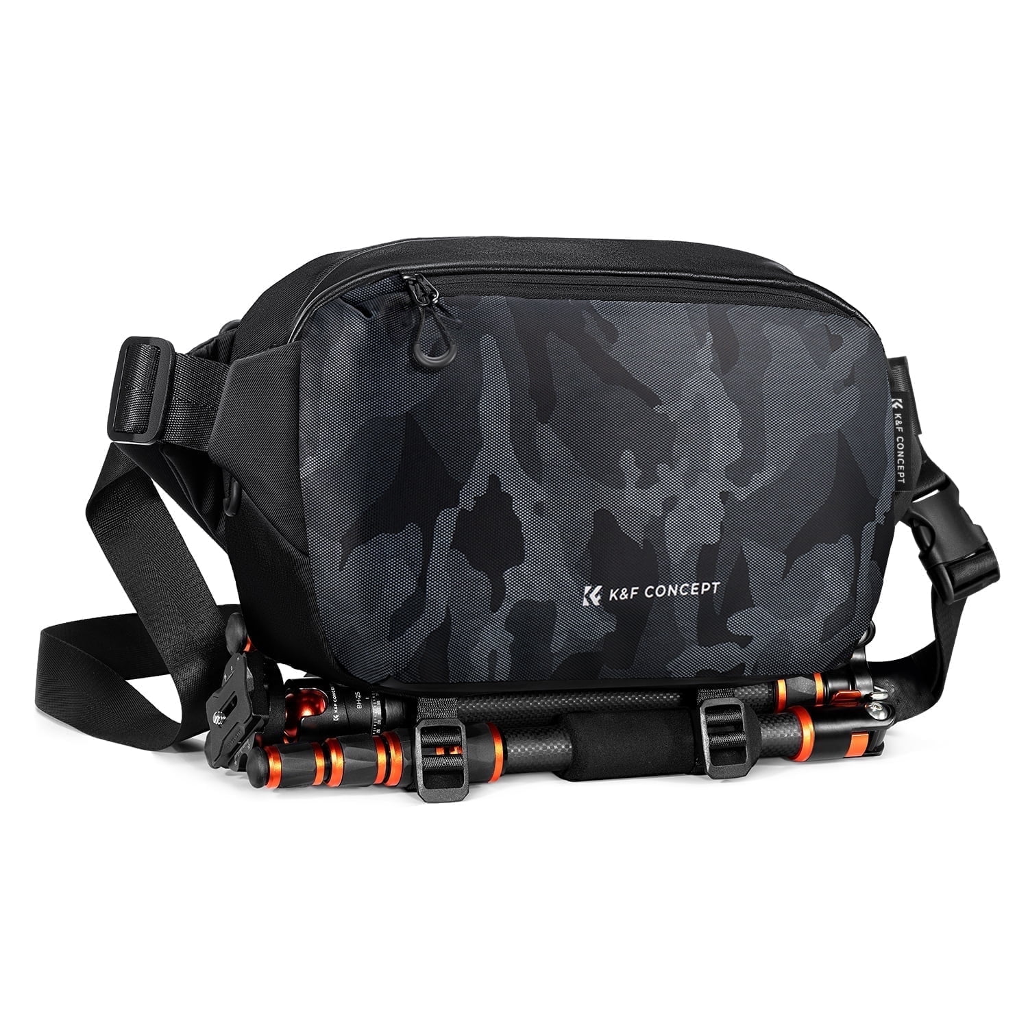 K&F Concept Waterproof Camera Sling Bag,Crossbody Bag Camera Photography Bags for Mirrorless Cameras/Tripod Holder with Removable Divider for Travel