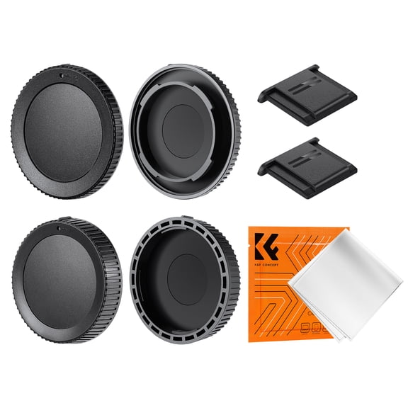 K&F Concept mount Body Cap*2 + Lens Rear Cap*2 + Hot Shoe Cap*2 + Cleaning Cloth*1 Compatible with Nikon Z6, Z7, Z8, Z9, Z30, Z50, Z5, Z7 II, Z6 II, ZF C