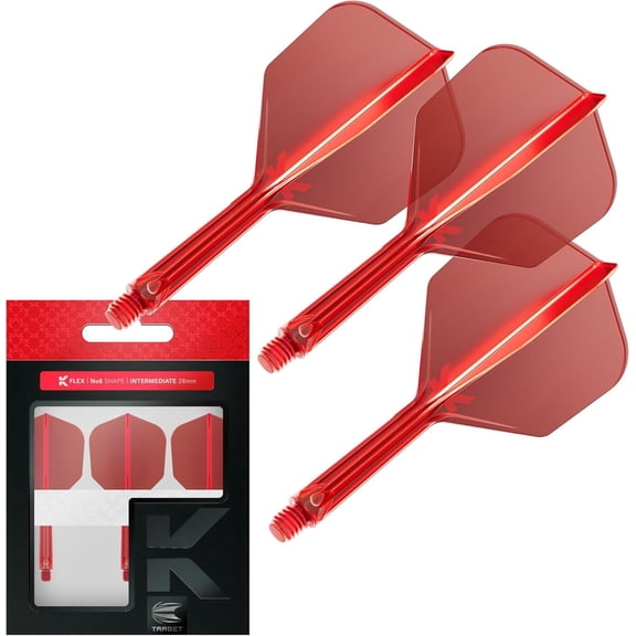 Target Darts K Flex Integrated Dart Flights And Shafts, No.6 Red (Intermediate) | Pack Of 3 K-Flex - No6, Kflex All In One Moulded Dart Flight & Stem | Professional Dart Accessories