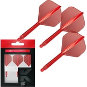 Target Darts K Flex Integrated Dart Flights And Shafts, No.2 Red (Medium) | Pack Of 3 K-Flex – No2, Kflex All In One Moulded Dart Flight & Stem | Professional Dart Accessories