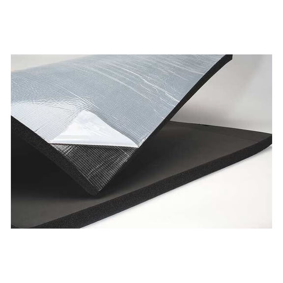 Insulation Sheet, NBR/PVC, 36 in x 48 in, 1 in Wall, Black