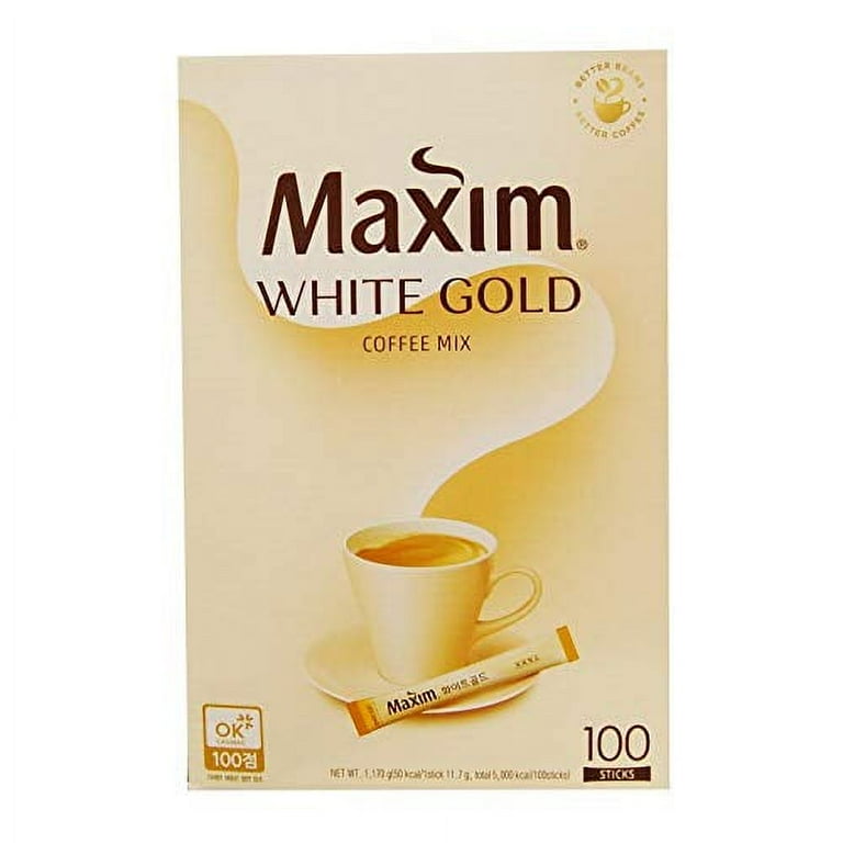 Dongsuh Maxim White Gold Instant Coffee Mix Drink - 100 Packs
