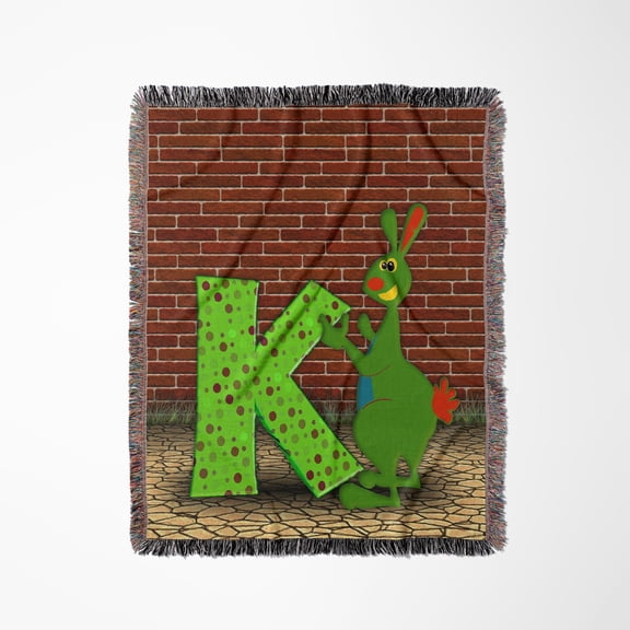 K For Kangaroo Alphabet, Woven Blanket