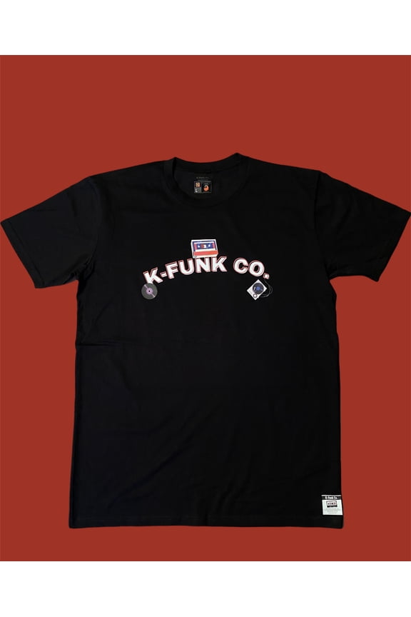Record, Cassette & Turntable T-Shirt-Black/Medium-Front LogoTee