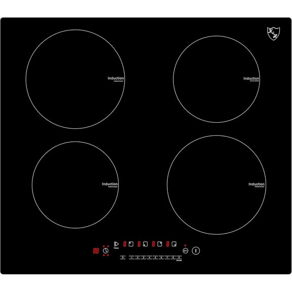 K&H 4 Burner 24 Inch Built-in Induction Electric Stove Top Ceramic Cooktop Touch Control 240V 6000W IN24-6004