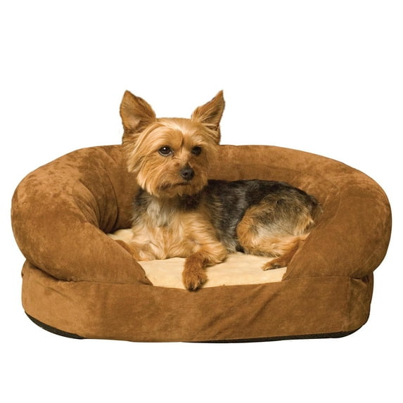 K&H Pet Products Ortho Bolster Sleeper Orthopedic Dog Bed Brown Small 20 Inches