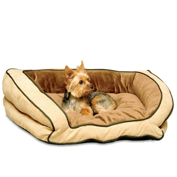 K&H Pet Products Bolster Couch Dog Bed, Small, Mocha/Tan