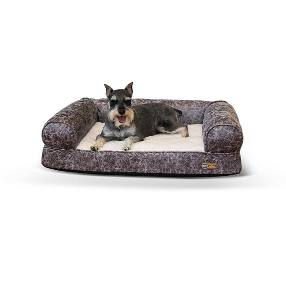 K&H Pet Products Bomber Memory Dog Sofa Large Gray 30" x 41" x 9"