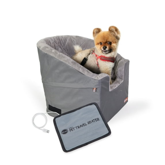K&H Pet Products Bucket Booster Pet Seat Heated Knockdown Gray/Gray Small